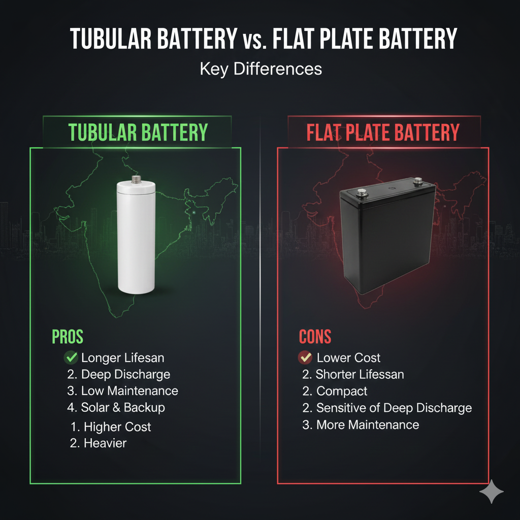 Difference Between Tubular Battery and Normal Battery