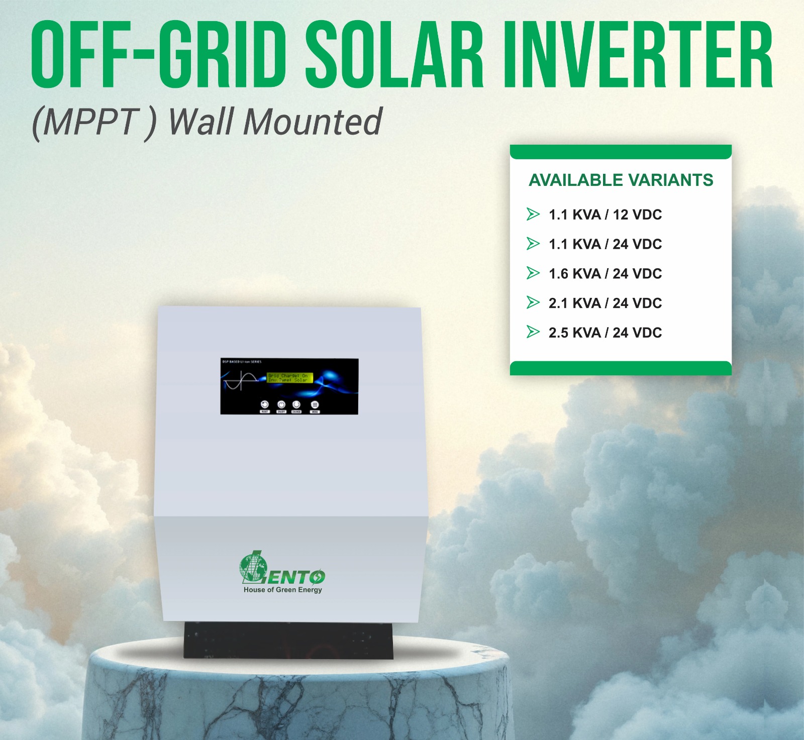 Hybrid Solar Inverter (Offgrid-MPPT)-Wall Mountable